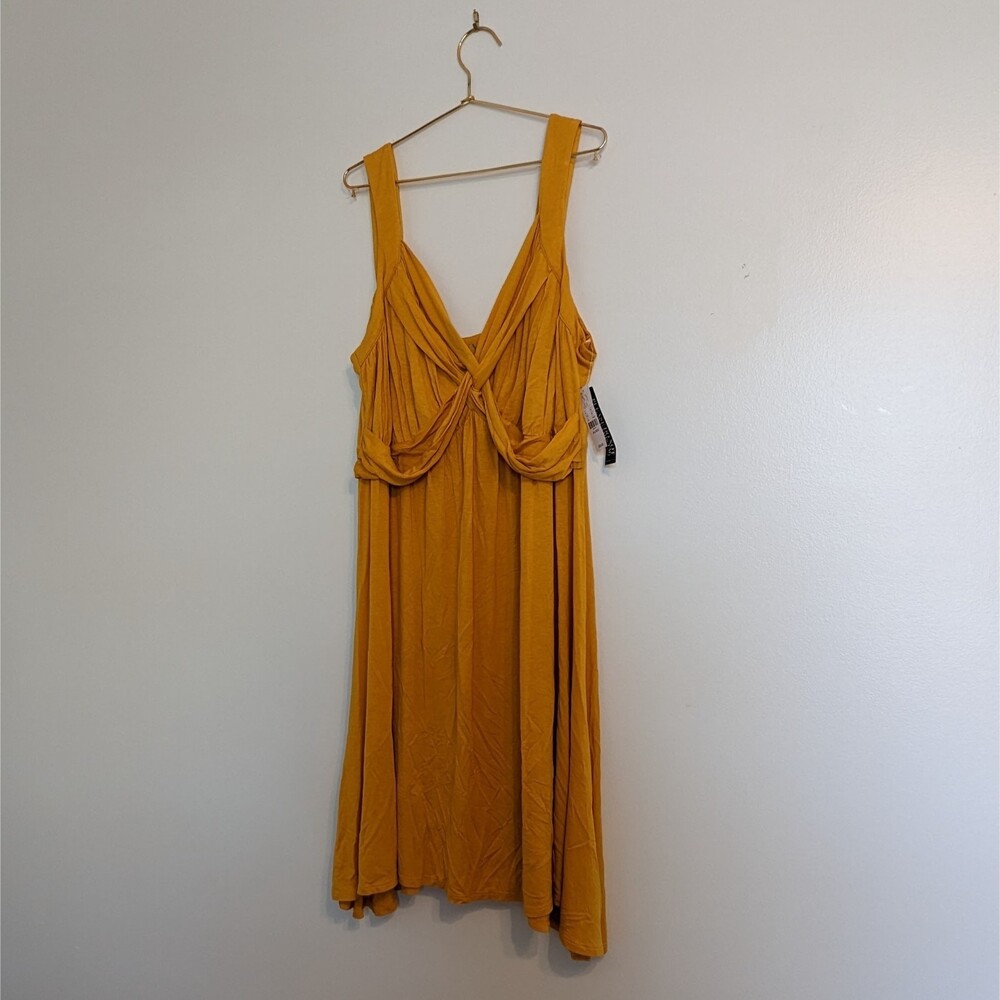 New York and Company Mustard Sleeveless Knit Midi Dress XXL